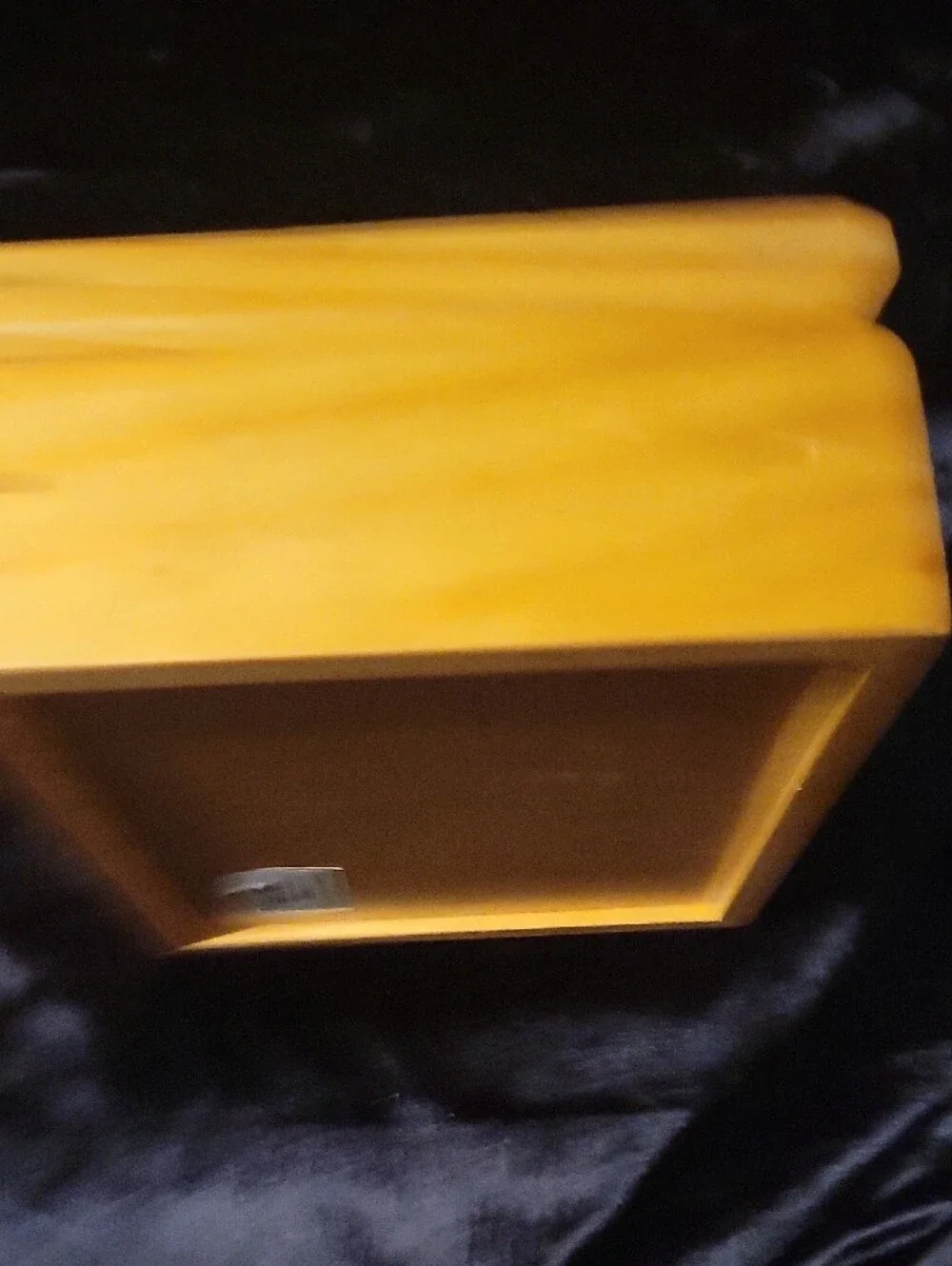 Natural Wood Jewelry Box with Glass Interior Lid for a Photo Insert